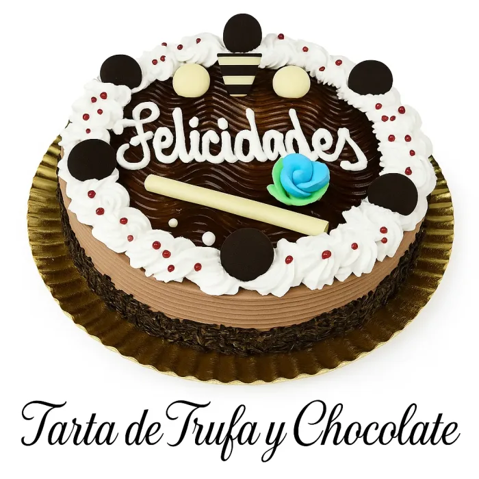 Tarta de cumpleaños de trufa y chocolate.