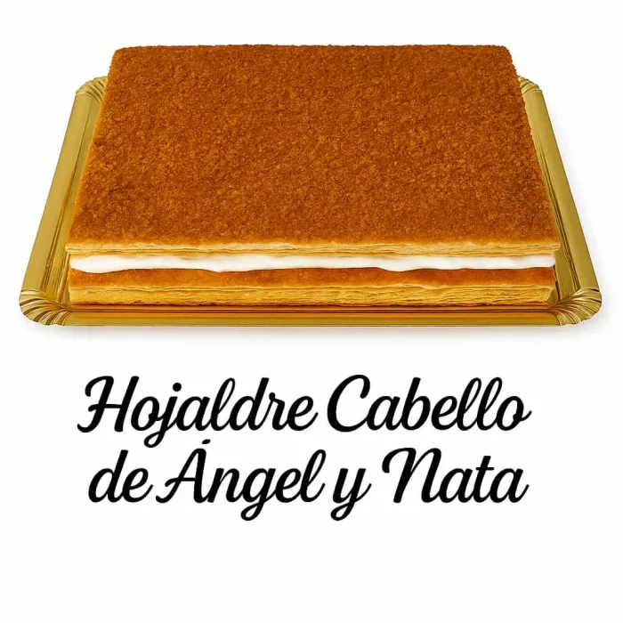 Hojaldre cabello de ángel y nata.