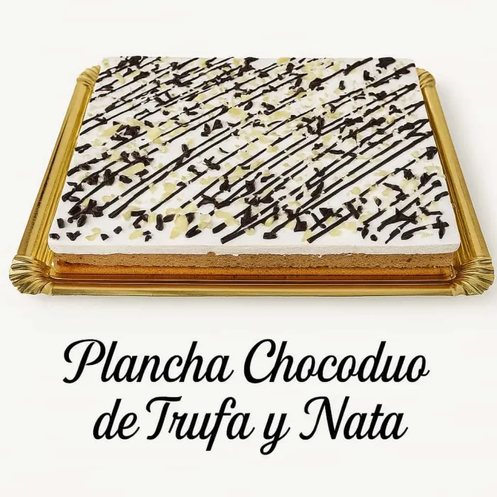 Plancha entera de chocoduo de trufa y nata.