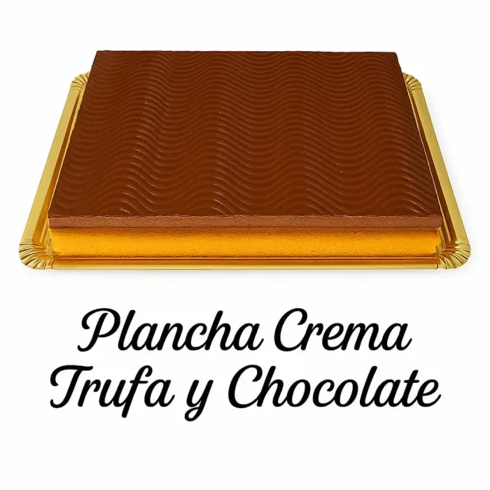 Plancha entera de crema, trufa y chocolate.