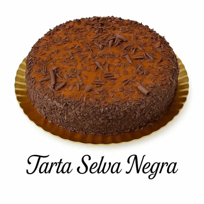 Tarta de menú de hostelería de selva negra.