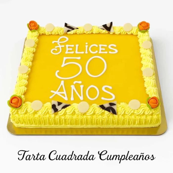 Tarta cuadrada cumpleaños.