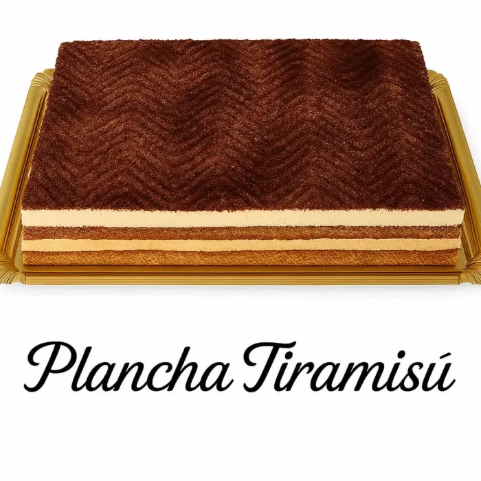 Plancha entera de tiramisú.
