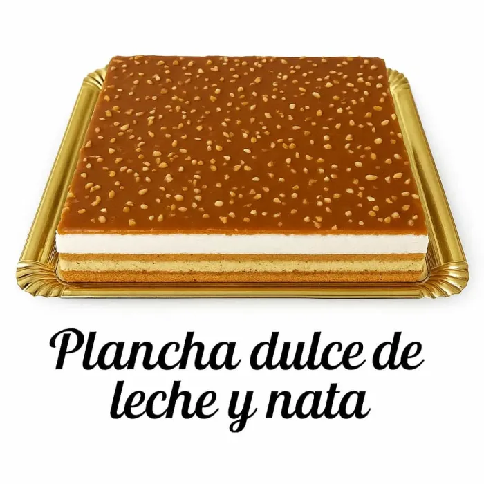 Plancha entera de dulce de leche y nata.