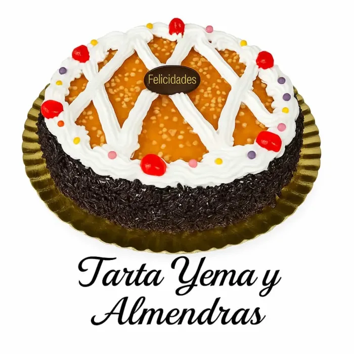 Tarta de cumpleaños de yema y almendras.