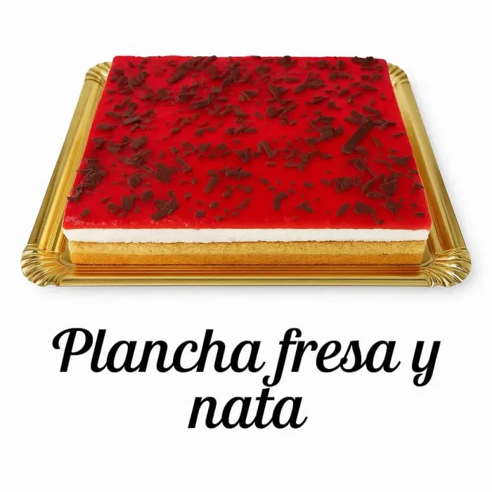 Plancha entera de fresa y nata.
