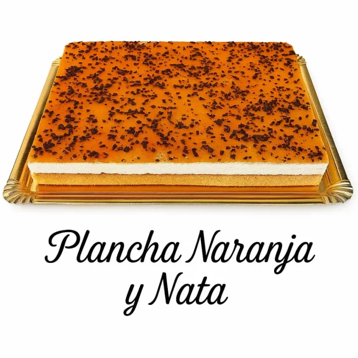 Plancha entera de naranja y nata.